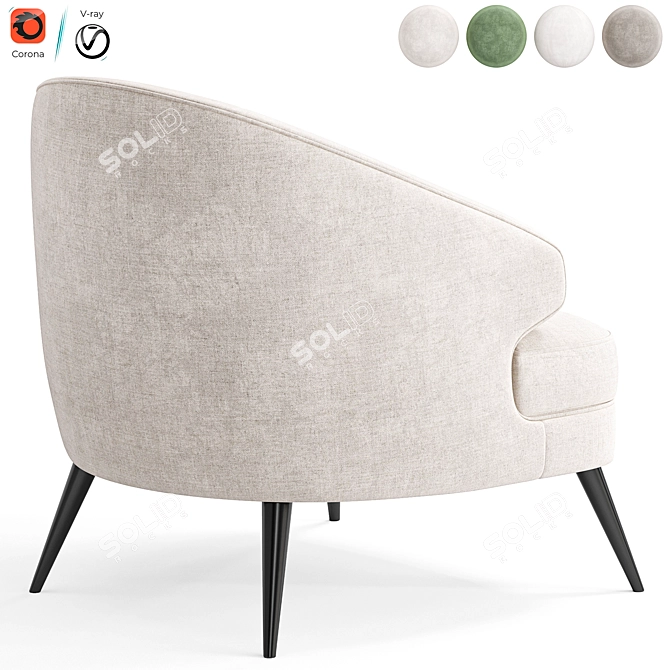 Stylish Peter Armchair 2015 modern 3D model image 2