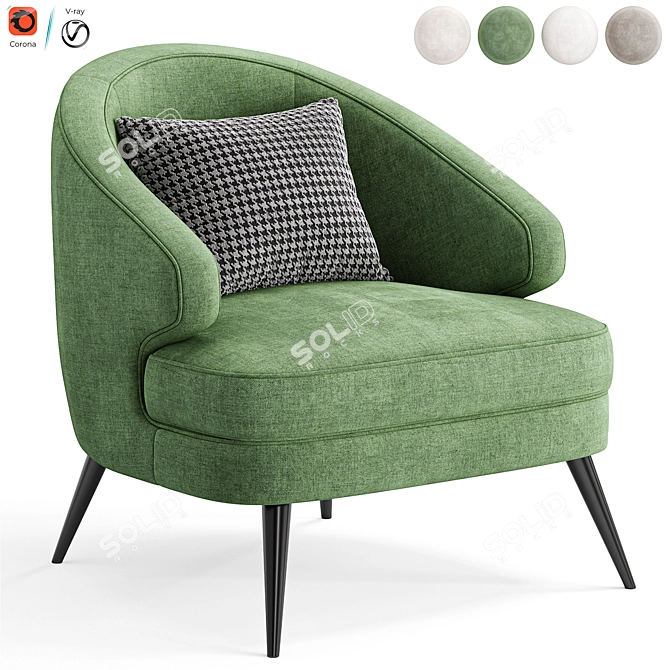 Stylish Peter Armchair 2015 modern 3D model image 4