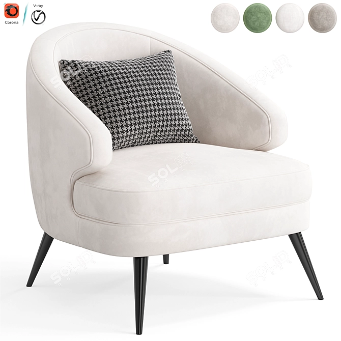 Stylish Peter Armchair 2015 modern 3D model image 5