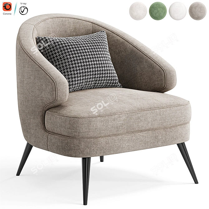 Stylish Peter Armchair 2015 modern 3D model image 6