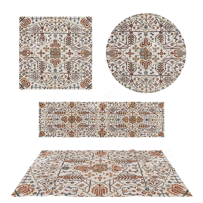 Rug Set with VRayFur 3D model image 1