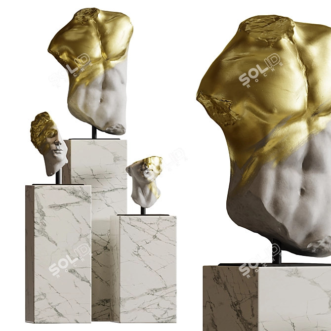 Sculpture Composition Poly Art 3D model image 1