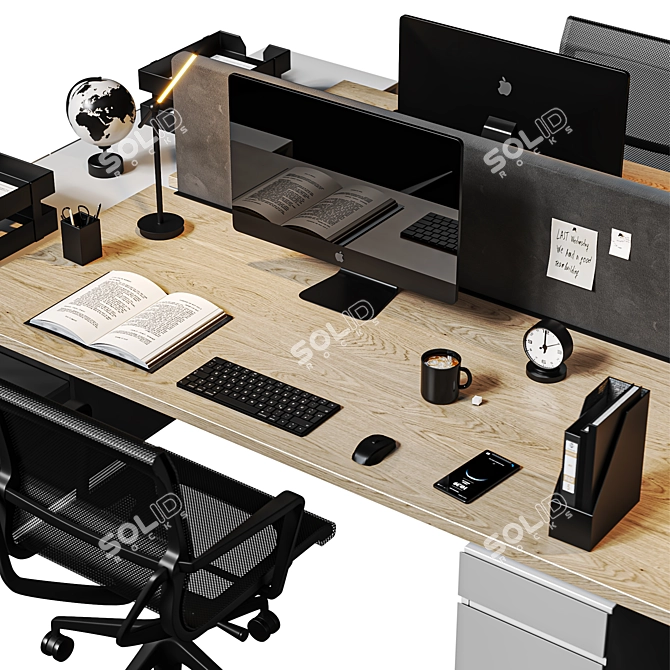 Sleek Office Essentials Set 3D model image 2