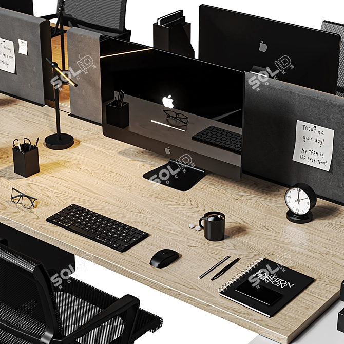 Sleek Office Essentials Set 3D model image 3