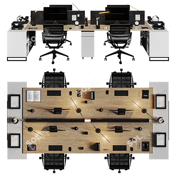 Sleek Office Essentials Set 3D model image 4