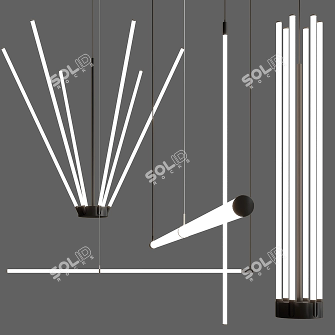 Sleek LED Pendant Light 3D model image 2