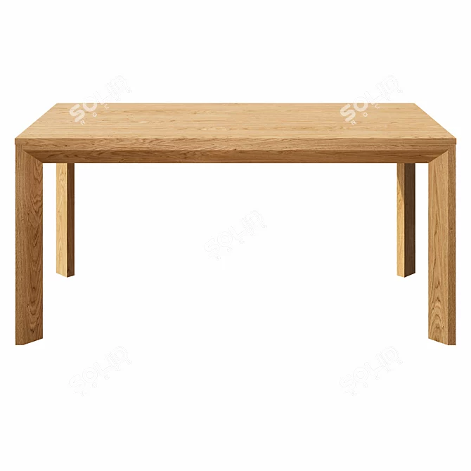 Modern Oak Dining Table Crafted by Tohma 3D model image 3