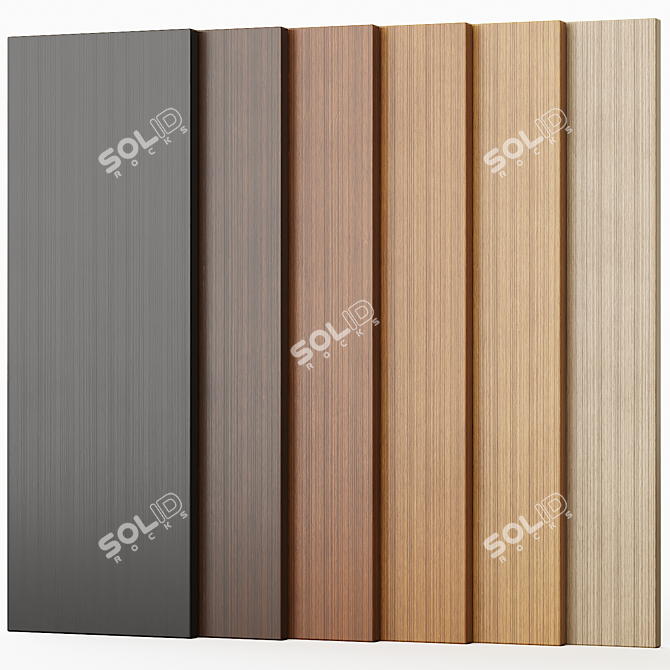 Teak Wood Texture Pack - Seamless, 6 Colors 3D model image 1