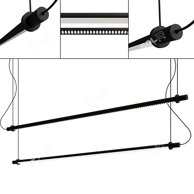 Sleek LED Pendant Lamp by Intra 3D model image 1