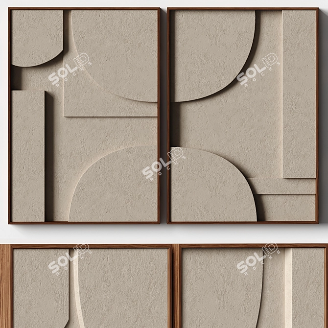 Stone Relief Artwork - Template 11 3D model image 2