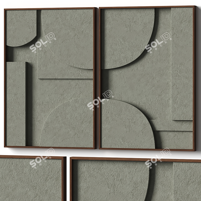 Stone Relief Artwork - Template 11 3D model image 5