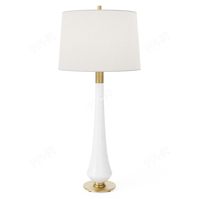 Elegant Stone and Brass Table Lamp 3D model image 1