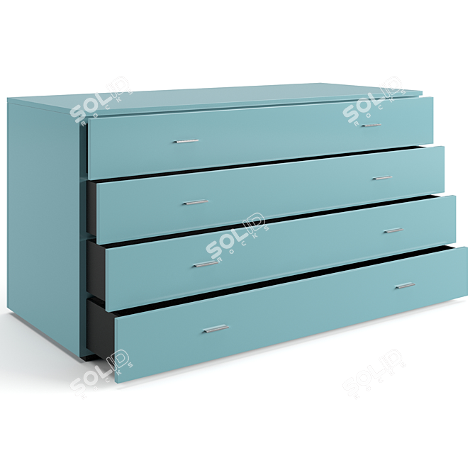 Stylish Night Chest Drawers Set 3D model image 3