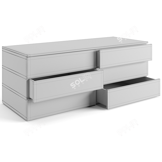 Stylish Night Chest Drawers Set 3D model image 7