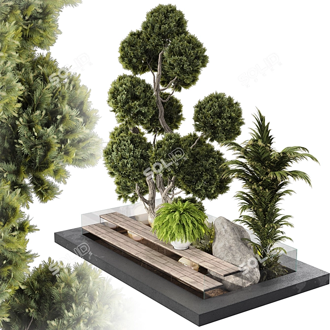 Landscaping Tree Bush Set 143 3D model image 2