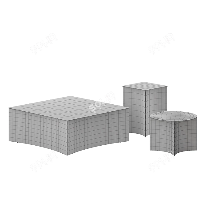 Modern Geometric Metal Sculptures 3D model image 3