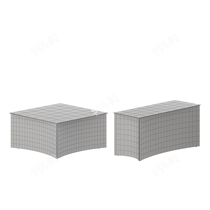 Modern Geometric Metal Sculptures 3D model image 4