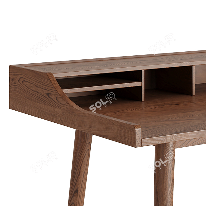 Sleek Wood Home Office Desk 3D model image 5