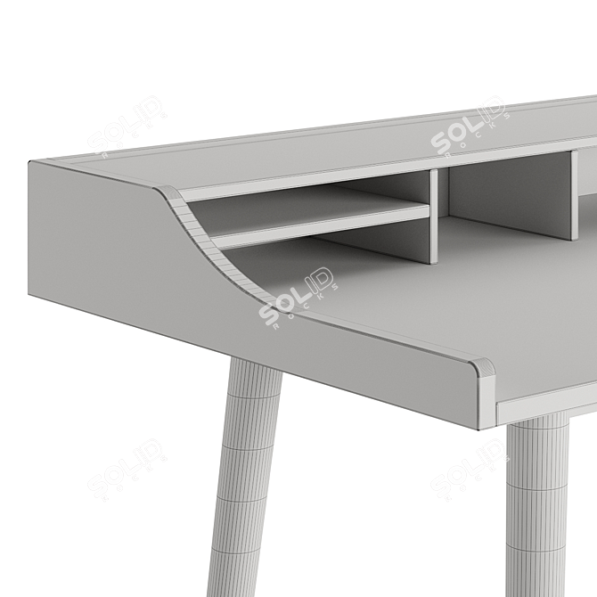 Sleek Wood Home Office Desk 3D model image 6