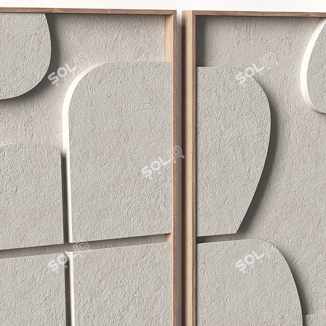 Stone Relief Artwork Template 12 3D model image 4