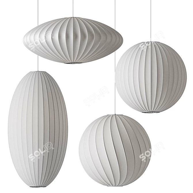 Nelson Bubble Pendant Lamps Set 3D model image 2