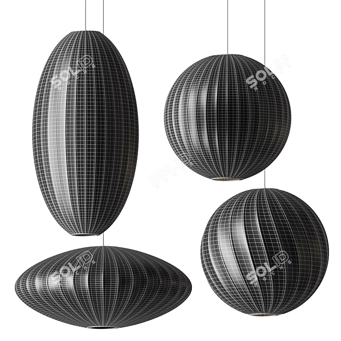 Nelson Bubble Pendant Lamps Set 3D model image 4