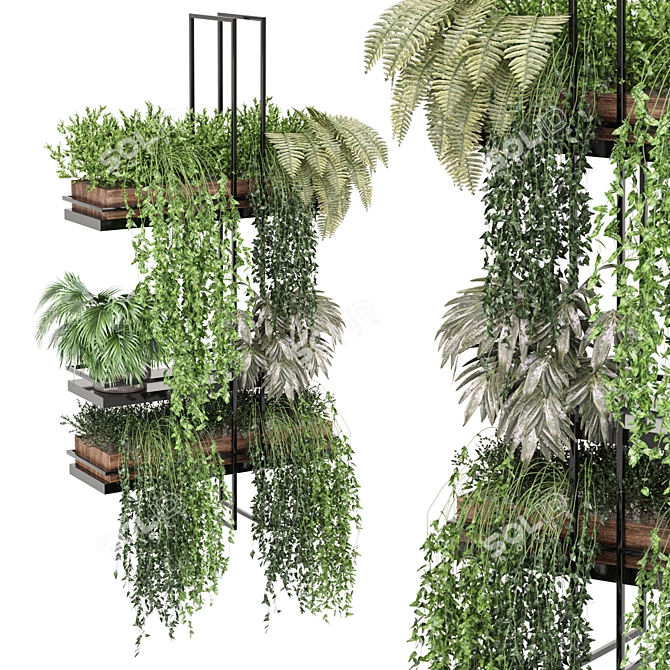 Metal Box Hanging Plants Set 3D model image 1