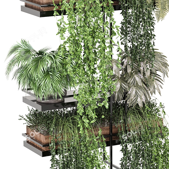 Metal Box Hanging Plants Set 3D model image 2