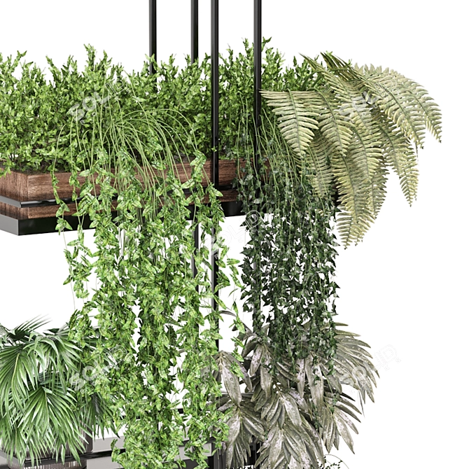 Metal Box Hanging Plants Set 3D model image 3