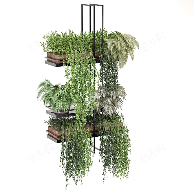 Metal Box Hanging Plants Set 3D model image 4