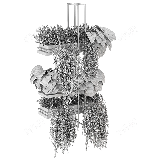 Metal Box Hanging Plants Set 3D model image 5