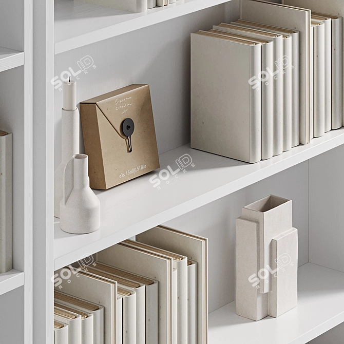 Modular White Display Shelf 3D model image 4