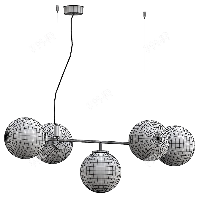 Modern Starburst Pendant Light 3D model image 3