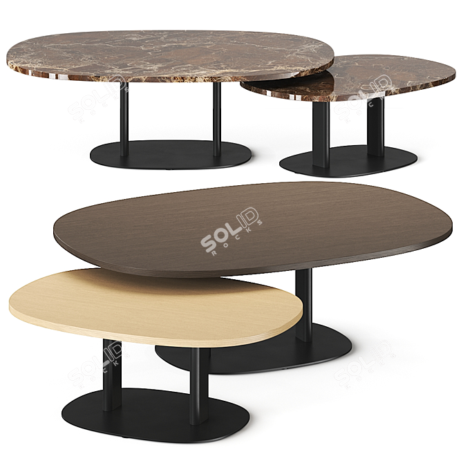 LXT Leolux LX Truly Truly Side Table Set 3D model image 1