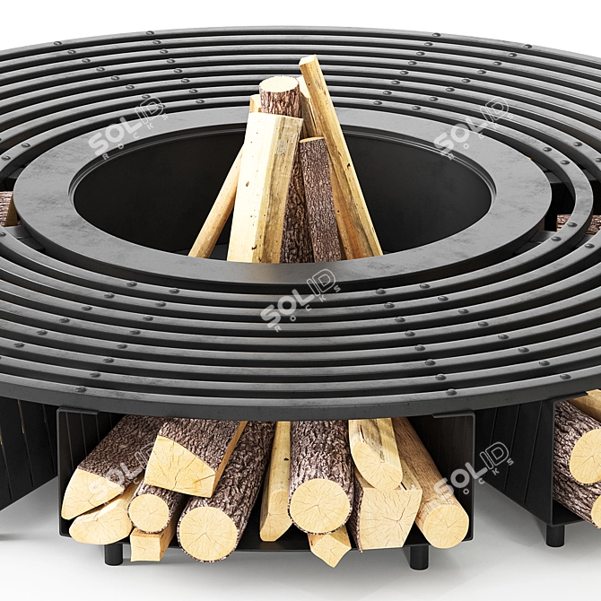 Outdoor Fire Pit 3D Model 3D model image 4