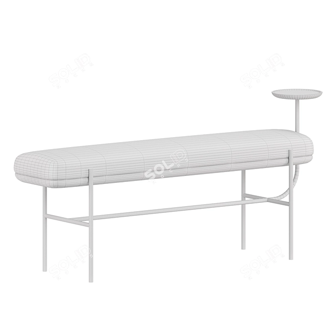 Viesso Inna Modern Wood Bench 3D model image 2