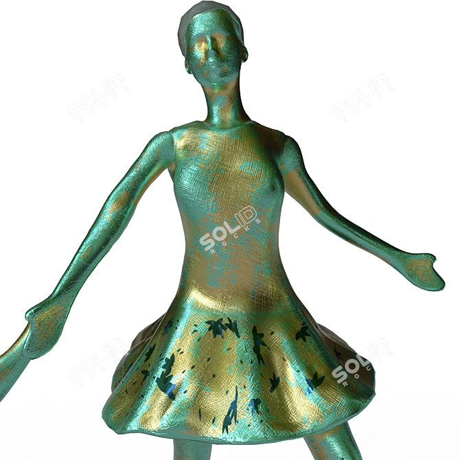 Elegant Dance Sculpture Art Display 3D model image 6