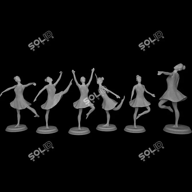 Elegant Dance Sculpture Art Display 3D model image 7