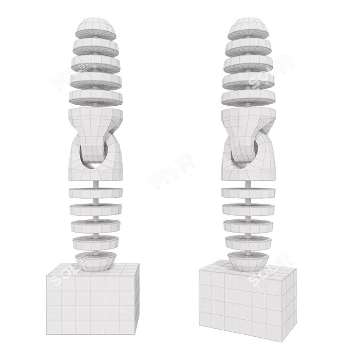 Abstract Art Sculpture Bipelidon 3D model image 2