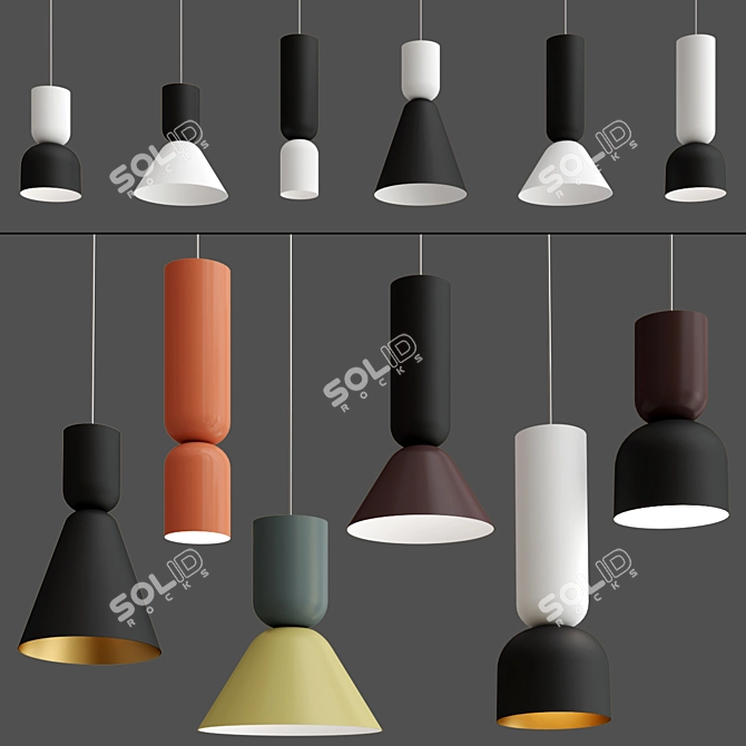 Modern LED Pendant Light Fixture 3D model image 2