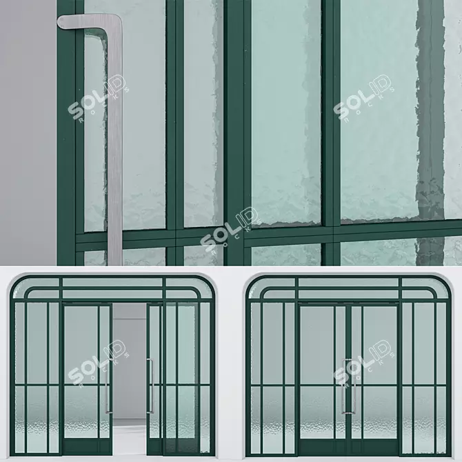 Modern Aluminium Door Model 351 3D model image 3