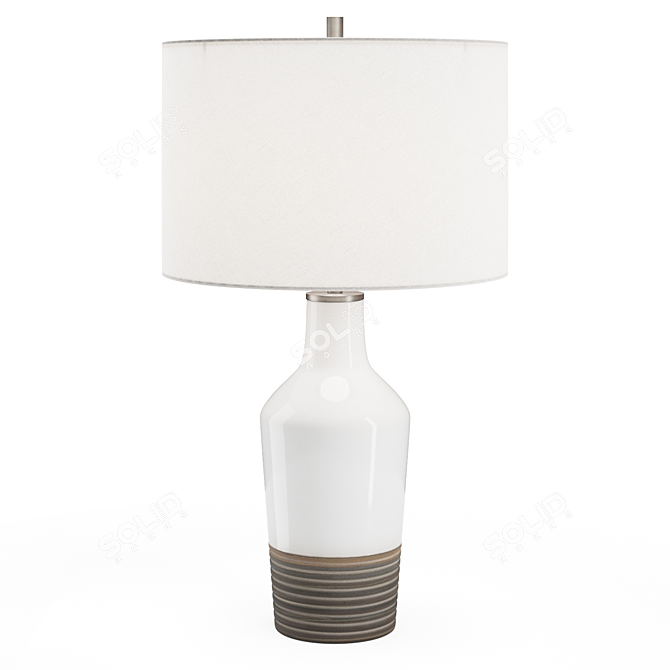 Vintage White Ceramic Table Lamp 3D model image 1