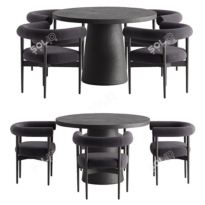 Leanne Ford Dining Set 3D model image 2