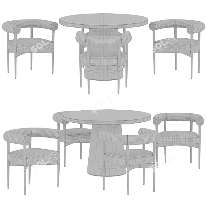 Leanne Ford Dining Set 3D model image 3