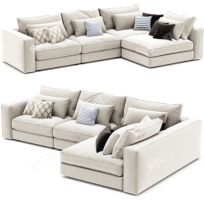 Luxury Blanche Soho Sofa 2017 3D model image 1