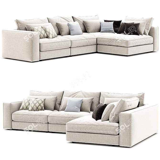 Luxury Blanche Soho Sofa 2017 3D model image 2