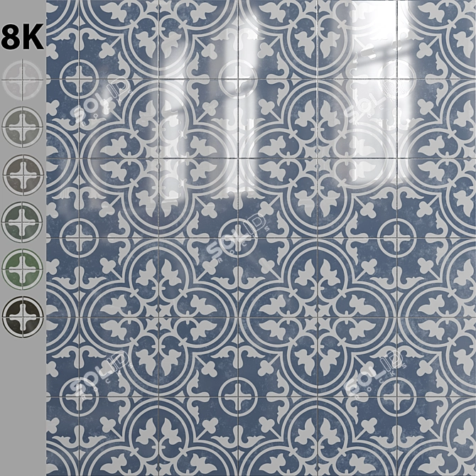 8k Resolution Arctic Porcelain Tile 3D model image 1