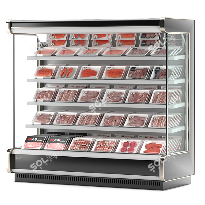 Commercial Display Refrigerator for Sale 3D model image 5