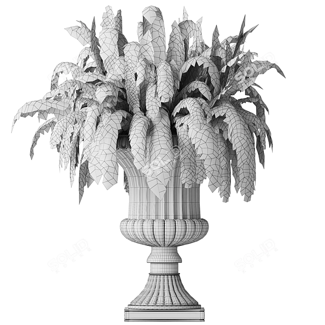 Boston Fern Vase Decoration Model 3D model image 4