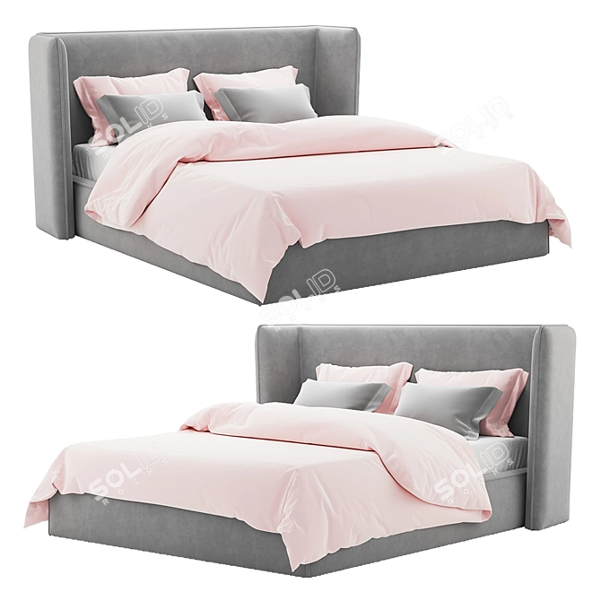 Maggie Pearl Bed 3D model image 1